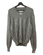 メゾンマルジェラ Maison Margiela REPLICA V-NECK LOWGAGE SWEATER Vネック ローゲージ セーター ニット 薄手 灰 S50HA0739 S16007 セーター 無地 グレー Mサイズ 104MT-2209