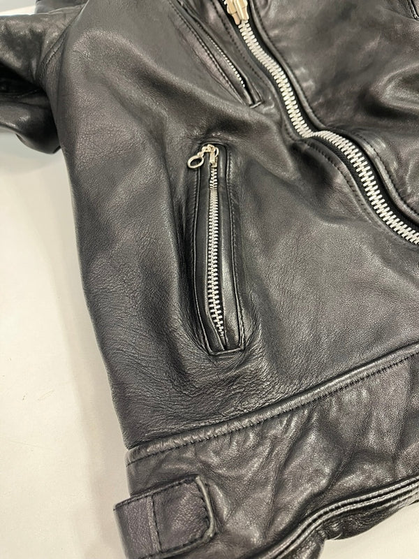 ショット SCHOTT DOUBLE BREST RIDERS JACKET ダブルブレストライダースジャケット 羊皮 本革 レザージャケット 黒 3181067 ジャケット ブラック Lサイズ 101MT-5272