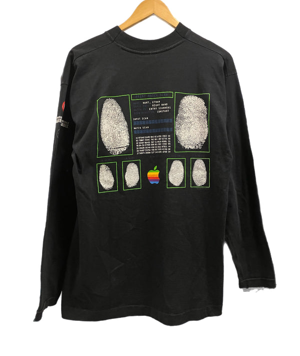 ヴィンテージ vintage 90's 90年代 SCREEN STARS Apple × MISSION:IMPOSSIBLE EXPECT THE IMPOSSIBLE アップル ミッションインポッシブル 企業 ムービーT ロンT ブラック Lサイズ 101MT-5181