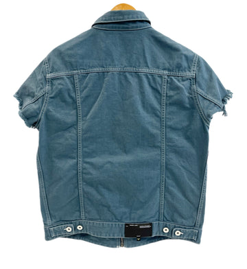 オフホワイト Off-White ジップアップ カットオフ ジャケット ジャケット ブルー Lサイズ 101MT-4147