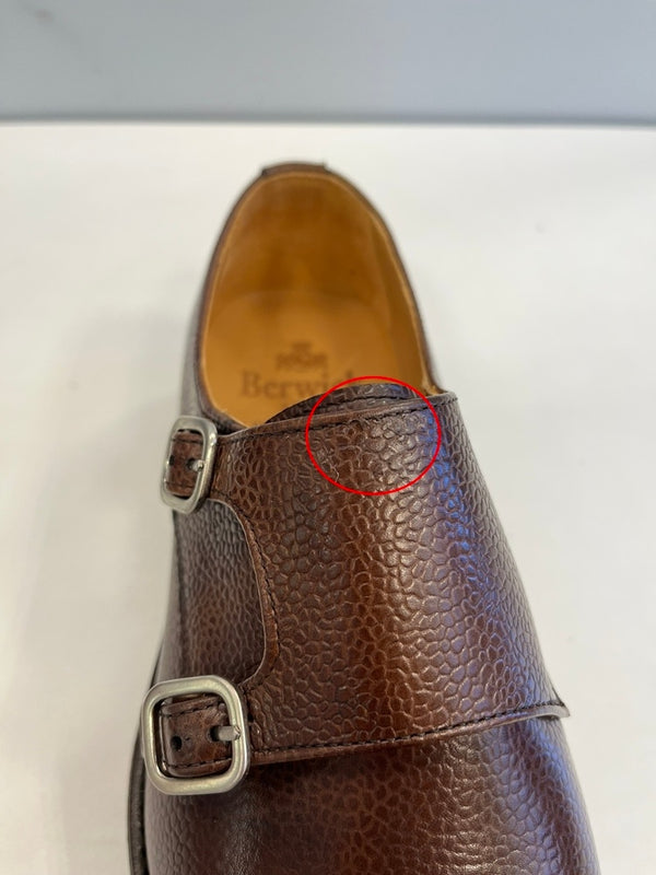 バーウィック Berwick ストレートチップ ダブルモンクストラップシューズ Vibramソール 5245 メンズ靴 ローファー ブラウン サイズ7 101sh-2249