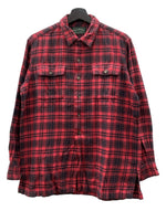 ラルフローレン RalphLauren POLO COUNTRY 90s FLANNEL SHIRT フランネル シャツ ネルシャツ フラップポケット ハミルトン社 開襟 長袖 赤 長袖シャツ チェック レッド Mサイズ 104MT-2269