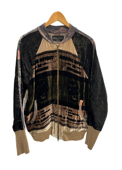 シェアースピリット SHARE SPIRIT HOMME シルク 総柄 ベロア スタジャン ジャケット マルチカラー Lサイズ 101MT-4979