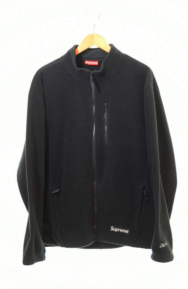 シュプリーム SUPREME 22AW Polartec Zip Jacket フリースジャケット 黒 ジャケット ロゴ ブラック LLサイズ 103MT-637