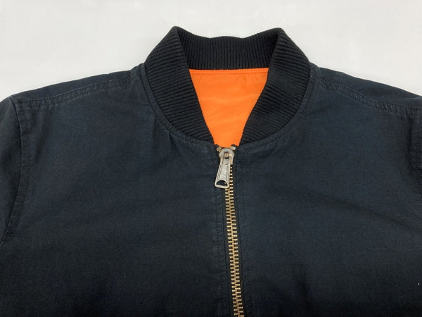 シュプリーム SUPREME リバーシブル Reversible MA-1 ブルゾン アウター 2WAY コットン ナイロン ジップアップ BLACK 黒 ORANGE オレンジ 51305 ジャケット 無地 ブラック Mサイズ 104MT-1943