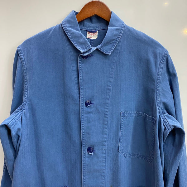【曜日割引対象外】 ヴィンテージ vintage 50's BEST HBT カバーオール 猫目ボタン ジャケット ブルー Mサイズ 201MT-3809 VB