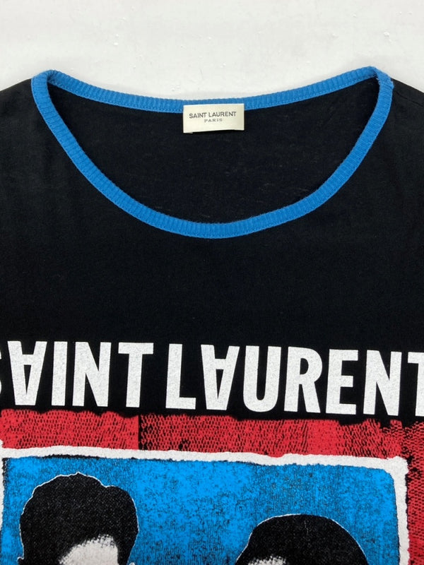 サンローラン Saint Laurent 17SS TO THE MOON AND BACK TEE プリント Tシャツ 半袖 カットソー 黒 466907 YB1FT Tシャツ プリント ブラック XSサイズ 104MT-1598