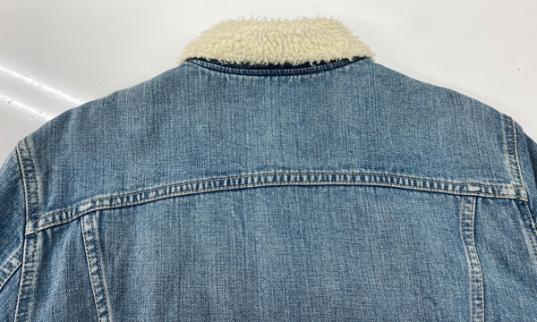 ステューシー STUSSY × LEE リー STUSSY RIDER ステューシー ライダー デニム ボア ジャケット 青 LB0010 ジャケット ロゴ ブルー Mサイズ 104MT-2047