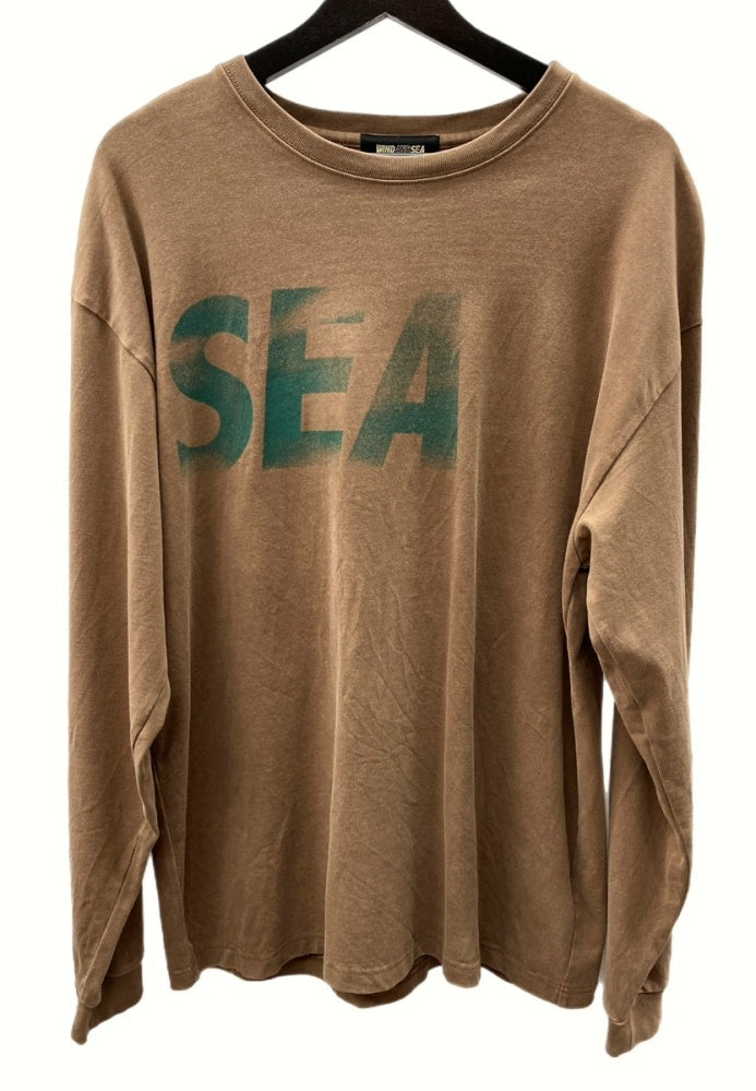 ウィンダンシー WIND AND SEA 23SS L/S TEE ロングスリーブ 長袖 カットソー クルーネック ロゴ BROWN 茶色 WDS-O- SEA-23-Q3-CS-01 ロンT プリント ブラウン Mサイズ 104MT-435 | 古着通販のドンドンサガール