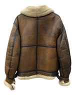 アビレックス AVIREX B-3 MOUTON FLIGHT JACKET ムートン フライト ジャケット ボア ジップアップ 軍物 アウター 茶 33H5595 サイズ 36 ジャケット 無地 ブラウン 104MT-1713