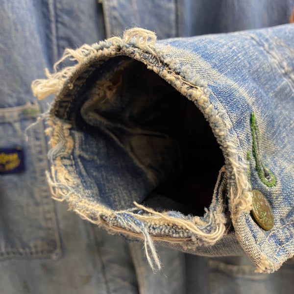 オシュコシュビゴッシュ OSHKOSH B'GOSH ~50's デニムカバーオール 襟コーデュロイ ジャケット ブルー 201MT-3577 VB
