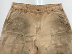 カーハート Carhartt Loose Original Fit ダブルニー ダック ペインターパンツ メキシコ製 フェード 茶 無地 ボトムスその他 ブラウン 32×30 104MB-358