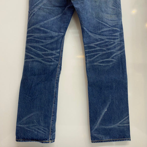 ダブルアールエル RRL 加工デニムパンツ SLIM FIT スリムフィット ペンキ USA製 782607806001 デニム ブルー 36×32サイズ 201MB-891 VB