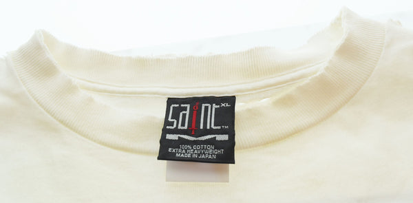 セントマイケル SAINT Mxxxxxx  25SS SAINT YOURSELF ダメージ加工 Tシャツ SM-HR8-0000-020 Tシャツ ホワイト LLサイズ 103MT-2775