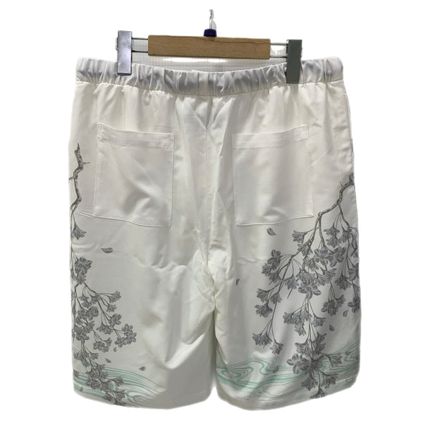 絡繰魂 真夏のシャツ 桜満開×茜鯉 昇華転写 アロハ 開襟 212862 セットアップ ホワイト Lサイズ 201MT-3995