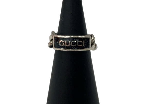 グッチ GUCCI CHAIN RING チェーン リング ロゴプレート 指輪 925 銀 メンズジュエリー 指輪・リング ロゴ シルバー 104A-79