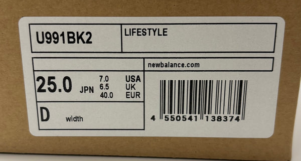 ニューバランス new balance 991V2 "ブラック""Black" U991BK2 レディース靴 スニーカー ブラック 25㎝サイズ 201-shoes1065