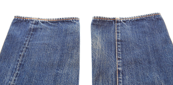 エヴィス EVISU カモメ 革パッチ デニムパンツ 34✕35 デニム ブルー 34 103MB-584