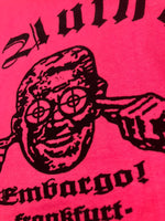 US US古着 90’s 90年代 ONEITA オールドイングリッシュ フロッキープリント MADE IN USA アメリカ製 VINTAGE ヴィンテージ シングルステッチ Tシャツ ピンク Lサイズ 101MT-4573