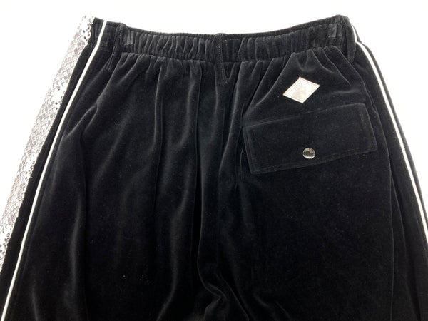 コンダクター el conductorH Velour Pants ベロア パンツ ジャージ トラック ワイド 刺繍 ボトム 黒 総柄 PD21AP05 ボトムスその他 ブラック サイズ 2 104MB-402