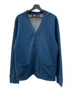 ダブルアールエル RRL SWEAT CARDIGAN 一ツ星タグ スウェット地 ボーダー 紺 カーディガン 無地 ネイビー Mサイズ 104MT-2021