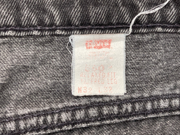リーバイス Levi's 90s 90年代 550 後染め ブラック ジーンズ ジーパン USA製 ジッパーフライ ボタン裏515 無地 デニム ブラック W32 L32 104MB-296