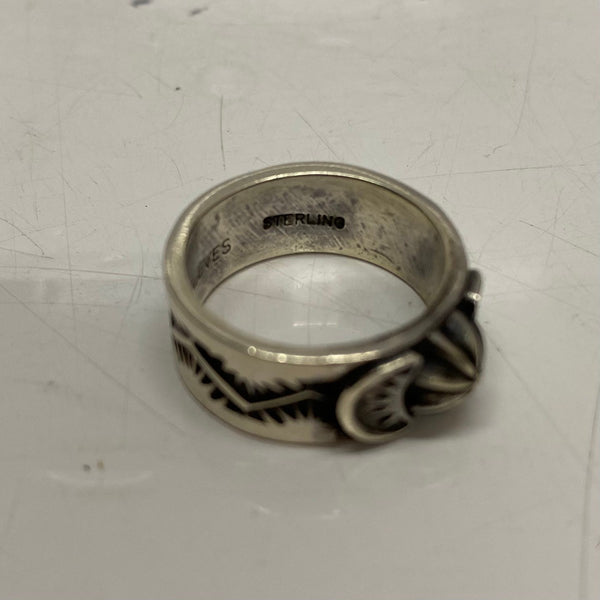 【曜日割引対象外】 【中古】サンシャインリーブス SUNSHINE REEVES スタンプワークリング Navajo ナバホ族 16号 メンズジュエリー・アクセサリー インディアンジュエリー 指輪・リング シルバー 201goods-770 VB