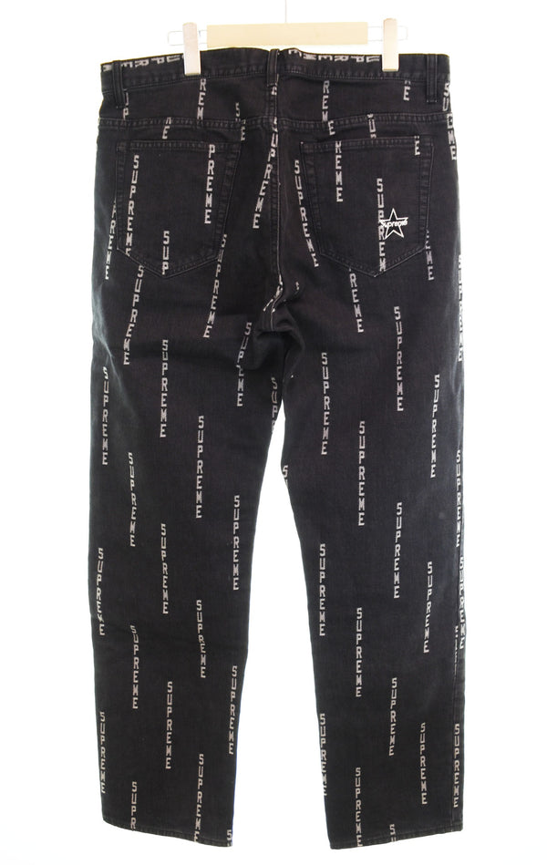 シュプリーム Supreme 20AW Logo Stripe Jacquard ロゴ ストライプ ジャガード デニム デニム ブラック 32 103MB-431