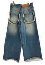 モンクレール MONCLER パームエンジェルス PALM ANGELS PANTALONE フリンジ デニムパンツ ジーンズ ジーパン コラボ I209L2A00001 M3414 デニム ブルー サイズ38 101MB-544