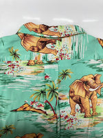 ラルフローレン RalphLauren OPEN COLLAR SHIRT オープン カラー シャツ CALDWELL アロハ ハワイアン 半袖 開襟 緑 半袖シャツ 総柄 グリーン Lサイズ 104MT-1709