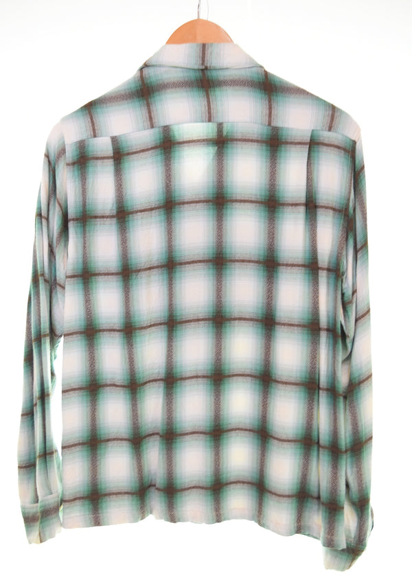 スタイルアイズ STYLEEYES レーヨン オンブレ チェックシャツ SE24785 長袖シャツ グリーン Mサイズ 103MT-3145