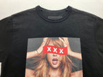 ゴッドセレクショントリプルエックス GOD SELECTION XXX Taylor Swift テイラースウィフト 半袖 カットソー クルーネック BLACK 黒 Tシャツ プリント ブラック Mサイズ 104MT-352