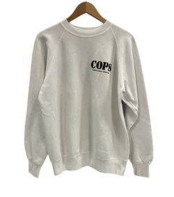 US US古着 90's 90年代 Hanes COPS BARBOUR / LANGLEY PRODUCTIONS TVドラマ 番組 アメリカ製 MADE IN USA スウェット ホワイト Lサイズ 101MT-4114