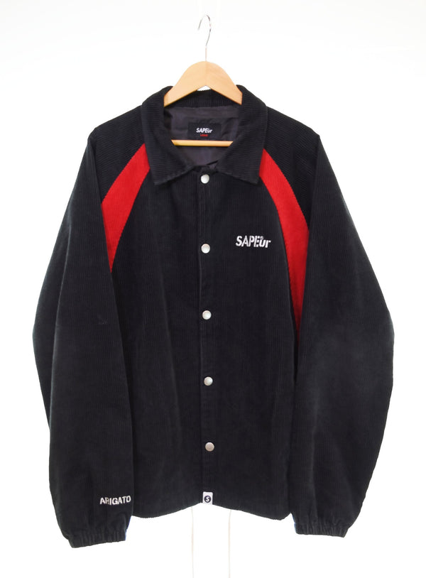 サプール  SAPEur コーデュロイ ジャケット コーチジャケット ジャケット ブラック Lサイズ 103MT-2806