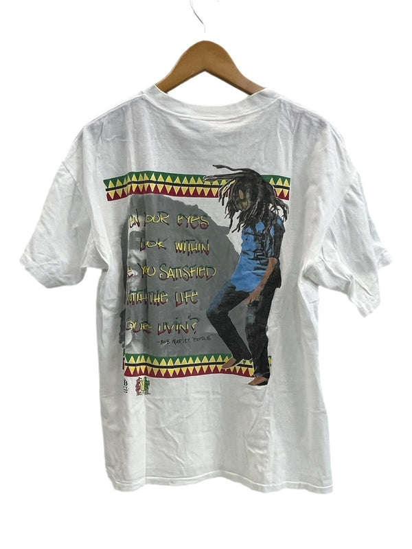 ヴィンテージ vintage BOB MARLEY ボブマーリー バックプリント 白 Tシャツ ホワイト Lサイズ 101MT-4788