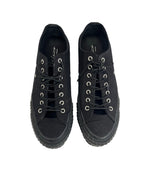 ヨウジヤマモト プールオム Yohjiyamamoto Pour Homme C/CANVAS B LOW TOP SNEAKER 2023SS コットンキャンバス ローカット タンクソール 厚底 メンズ靴 スニーカー ブラック SIZE 3 26.5cm 101sh-2034