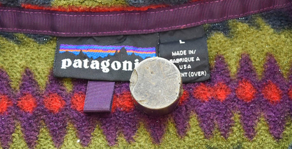 パタゴニア PATAGONIA 90's USA製 雪なしタグ シンチラ スナップT ネイティブ柄 ジャケット マルチカラー Lサイズ 103MT-862