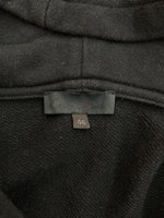 オマールアフリディ Omar Afridi ZIPUP HOODIE ジップアップ フーディー パーカー フルジップ スタッズ 長袖 トレーナー スウェット 黒 サイズ 46 パーカ 無地 ブラック 104MT-2131