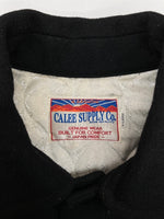 キャリー CALEE WOOL MELTON COACH JACKET ウール メルトン コーチ ジャケット ボタン 裏キルティング アウター 黒 ジャケット ロゴ ブラック XLサイズ 104MT-2146