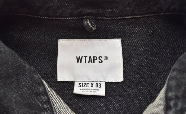 ダブルタップス WTAPS 22AW WCPO 01/LS/COTTON.DENIM ダブルシーピーオー ロングスリーブ コットン デニム シャツ 222WVDT-SHM01  3 ジャケット ブラック 103MT-2469