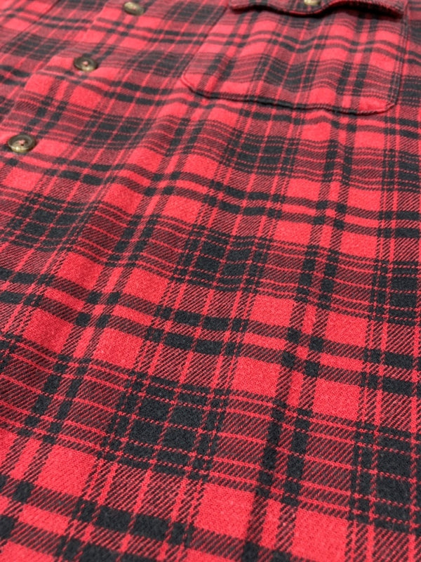ラルフローレン RalphLauren POLO COUNTRY 90s FLANNEL SHIRT フランネル シャツ ネルシャツ フラップポケット ハミルトン社 開襟 長袖 赤 長袖シャツ チェック レッド Mサイズ 104MT-2269