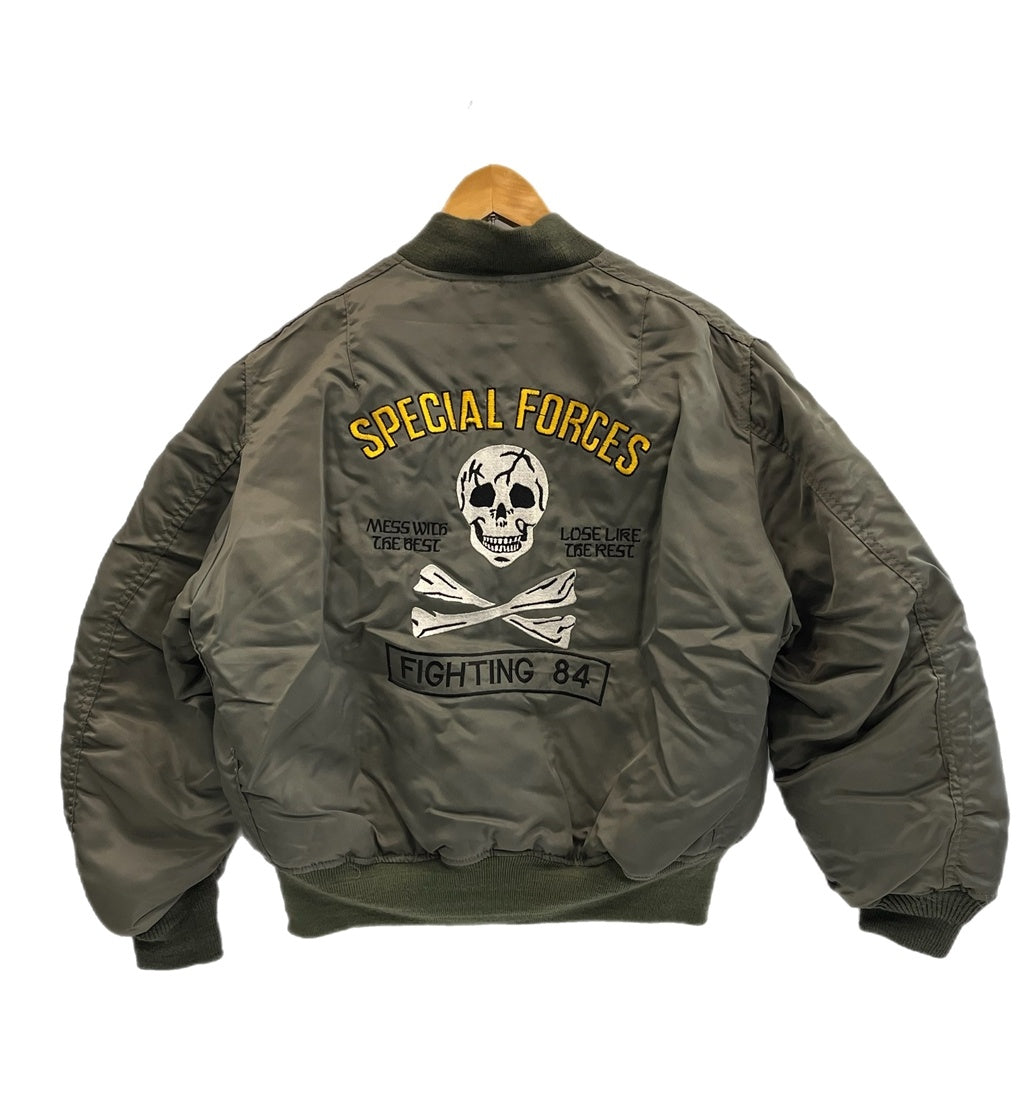 ヒューストン HOUSTON H.S.T MA-1 フライトジャケット スカル刺繍