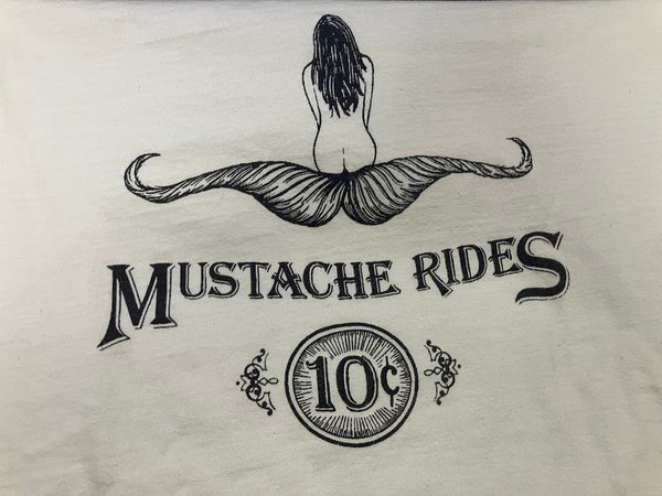 ヴィンテージ vintage 80's 80年代 Hanes MUSTACHE RIDES マスタッシュ 10セント  MADE IN USA アメリカ製 シングルステッチ Tシャツ ホワイト 101MT-4974