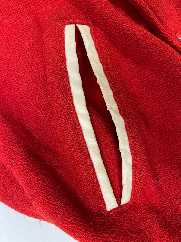 ヴィンテージ vintage 50's～60's 50～60年代 ウールスタジャン ヴァーシティジャケット アワード レターマン ワッペン レザーパイピング ラグランスリーブ ジャケット レッド 101MT-5331