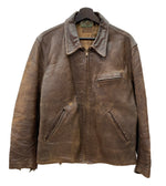 ヴィンテージ vintage 30's 40's Leather Sports Jacket スポーツジャケット ホースハイド 馬革 コの字 TALON サイドアジャスター 茶 サイズ不明 ジャケット 無地 ブラウン 104MT-1024