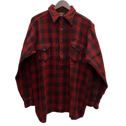 【曜日割引対象外】 ヴィンテージ vintage 30's WOOLRICH Pullover Wool Shirt 長袖シャツ レッド 17サイズ 201MT-3803 VB