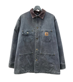 カーハート Carhartt MICHIGAN CHORE COAT ミシガン チョア コート ダック カバーオール ブランケット USA製 フェード 黒 ジャケット 無地 ブラック Mサイズ 104MT-1936