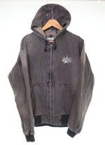 ナインティナインティ 9090 King Logo Vintage Denim Hoodie ロゴ デニムパーカー NN1540 ジャケット ブラック Lサイズ 103MT-2907
