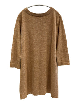 フォーティーファイブアールピーエム 45RPM リネン混 七分丈カットソー サマーセーター コットン 麻 長袖カットソー オレンジ サイズ3 101LT-194