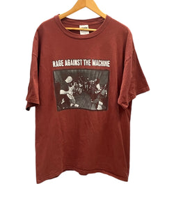 バンドTシャツ BAND-T 90s 90's TULTEX RAGEGAINST THE MACHINE レイジアゲインストザマシーン XL Tシャツ プリント ワインレッド LLサイズ 101MT-2605